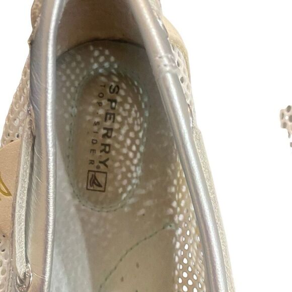 Sperry Sliders leather size 8M flats gray and white - Picture 2 of 8